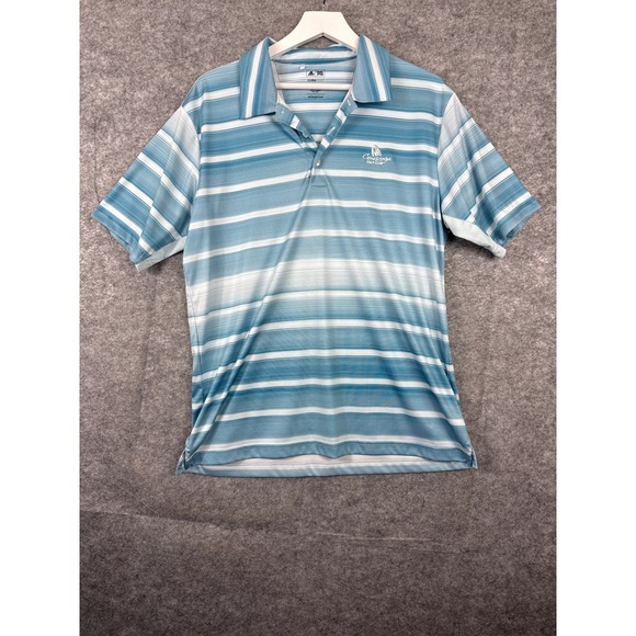 adidas Other - Adidas ClimaCool Mens Medium Blue Striped Golf Polo Conestoga Golf Club Shirt